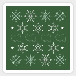 Green Christmas Print with Dogs Sticker